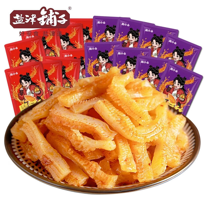 盐津铺子魔芋丝香辣解馋小吃麻辣魔芋 素毛肚 休闲食品素食 约70包 魔芋丝(混合味) 630g 京东折扣/优惠券