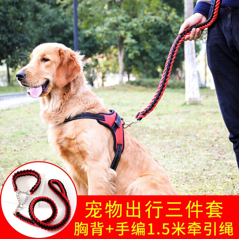 狗繩大狗胸揹帶大型犬金毛狗鏈子牽引繩背心式遛狗繩