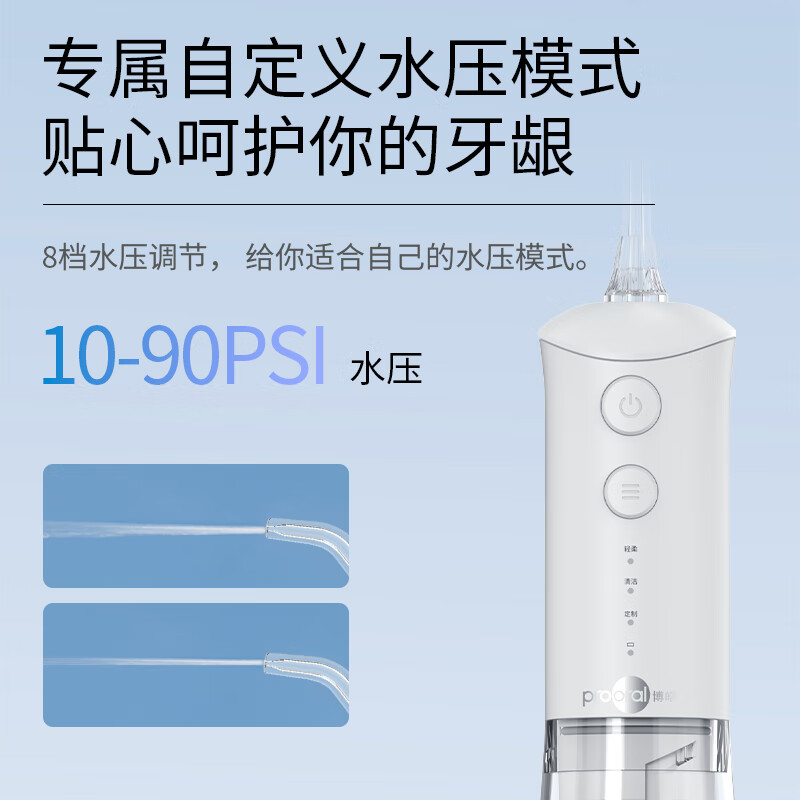 博皓（prooral）冲牙器便携式洗牙器水牙线家用牙齿冲洗器电动洁牙器牙周炎正畸专用清洁器除牙垢 节日礼物 F38 F38款白色